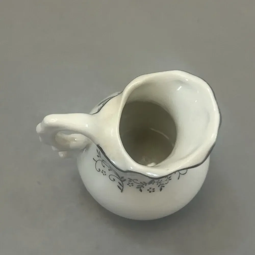25th Anniversary Sugar Bowl and Creamer 3 Inch Japan Set Of 2